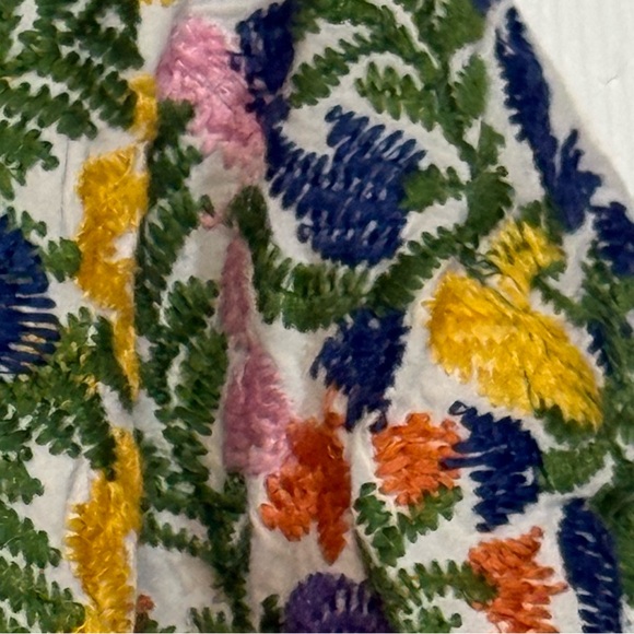 Buddy Basic Embroidered Boho Top Medium Floral Rayon Peasant Blouse - Picture 8 of 9